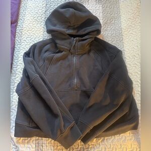 Women’s black lululemon 1/2 zip scuba Hoodie oversized size XL/XXL